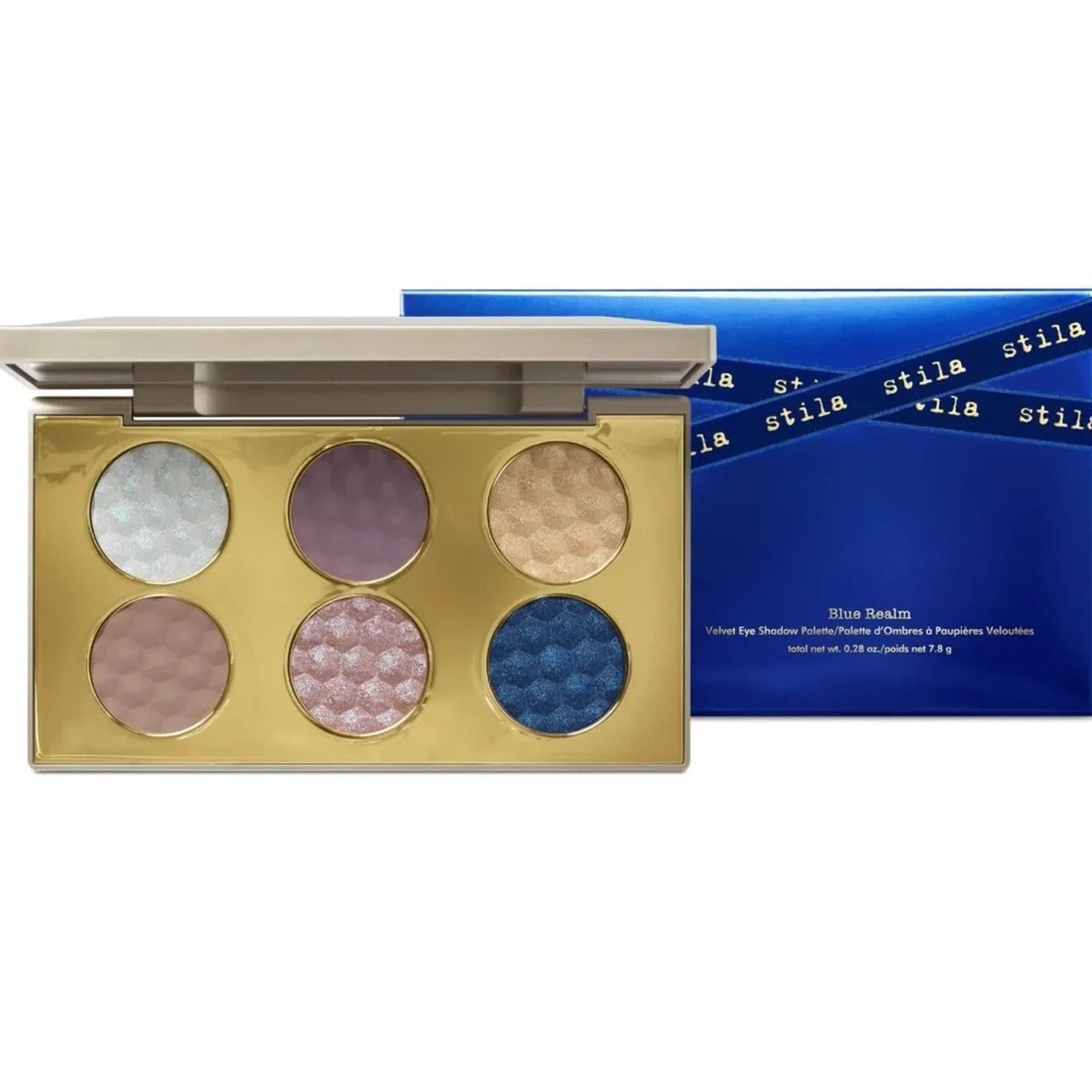 Stila Blue Realm Velvet Eye Shadow Palette‎ New in Box Duo-Chrome Metallic Matte